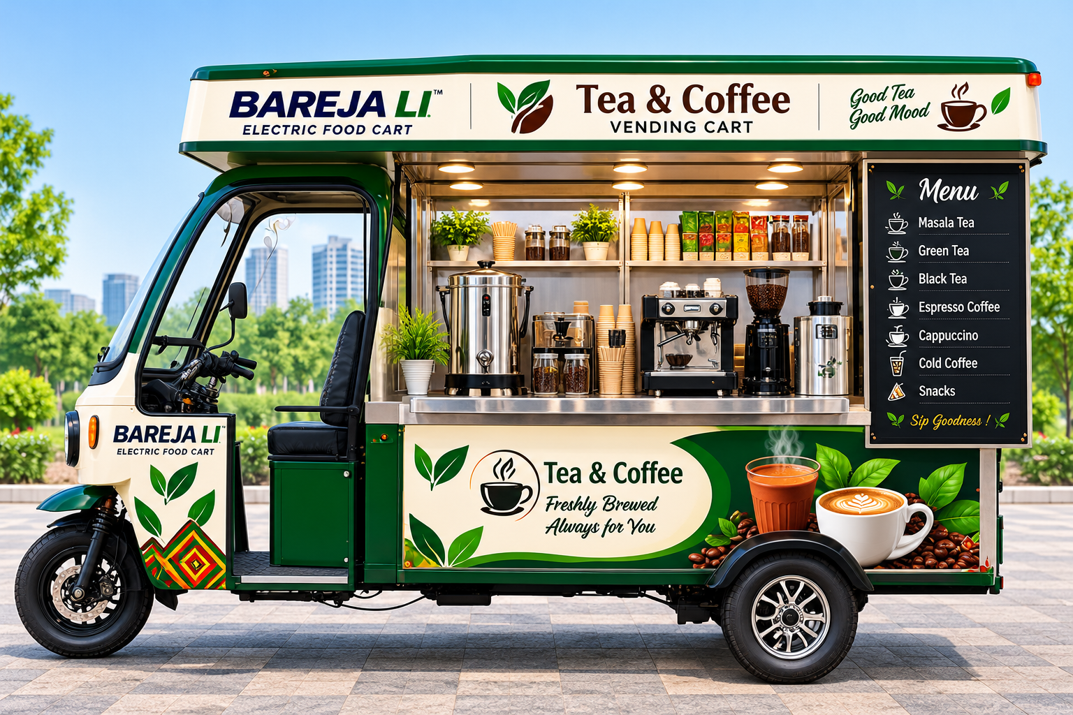 Tea & Coffee Vending Cart electric vehicle by Bareja Electric Mobility